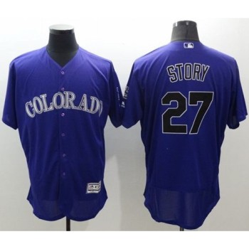 Rockies #27 Trevor Story Purple Flexbase Authentic Collection Stitched MLB Jersey Rockies #27 Trevor Story Purple Flexbase Authentic Collection Stitched MLB Jersey