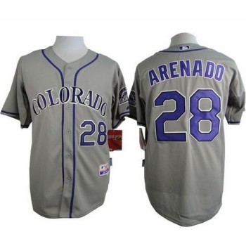 Rockies #28 Nolan Arenado Grey Cool Base Stitched MLB Jersey Rockies #28 Nolan Arenado Grey Cool Base Stitched MLB Jersey