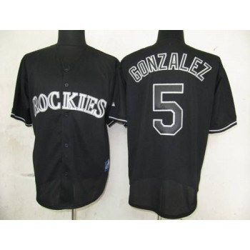 Rockies #5 Carlos Gonzalez Black Fashion Stitched MLB Jersey Rockies #5 Carlos Gonzalez Black Fashion Stitched MLB Jersey