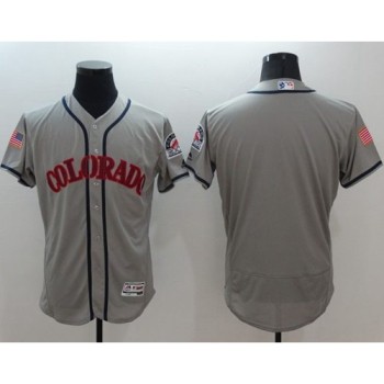 Rockies Blank Grey Fashion Stars & Stripes Flexbase Authentic Stitched MLB Jersey Rockies Blank Grey Fashion Stars & Stripes Flexbase Authentic Stitched MLB Jersey