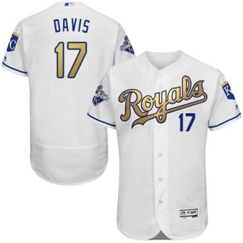 Royals #17 Wade Davis White 2015 World Series Champions Gold Program FlexBase Authentic Stitched MLB Jersey Royals #17 Wade Davis White 2015 World Series Champions Gold Program FlexBase Authentic Stitched MLB Jersey