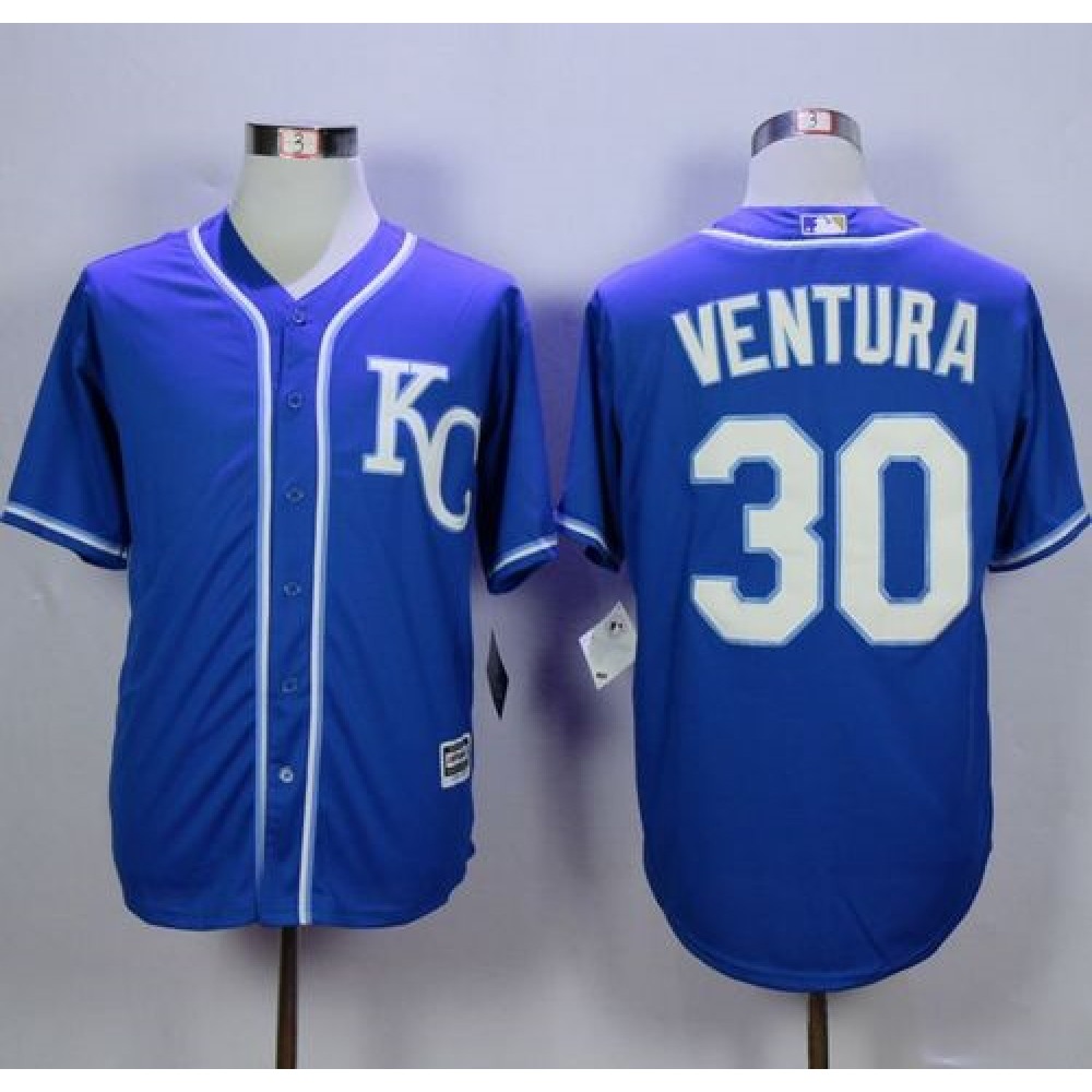 Royals #30 Yordano Ventura Blue Alternate 2 New Cool Base Stitched MLB Jersey