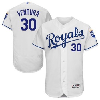 Royals #30 Yordano Ventura White Flexbase Authentic Collection Stitched MLB Jersey Royals #30 Yordano Ventura White Flexbase Authentic Collection Stitched MLB Jersey