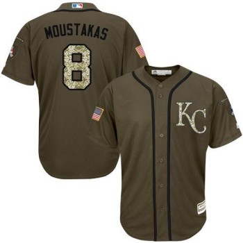 Royals #8 Mike Moustakas Green Salute to Service Stitched Youth MLB Jersey Royals #8 Mike Moustakas Green Salute to Service Stitched Youth MLB Jersey