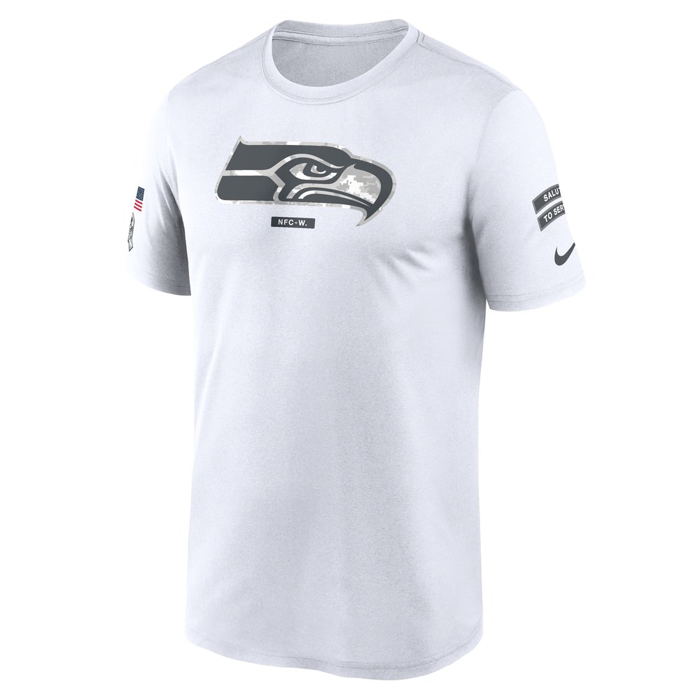 Men's Seattle Seahawks White 2024 Salute To Service Legend Performance T-Shirt
