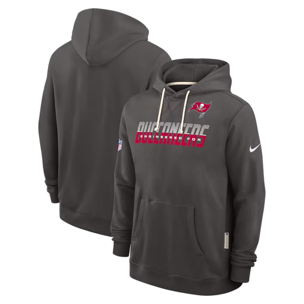 Men's Tampa Bay Buccaneers Charcoal Pewter Sideline Standard Issue Top Prospect Dri-FIT Hoodie