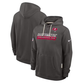 Men's Tampa Bay Buccaneers Charcoal Pewter Sideline Standard Issue Top Prospect Dri-FIT Hoodie