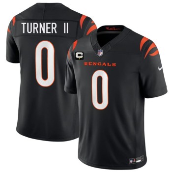 Men's Cincinnati Bengals #0 DJ Turner II Black 2026 1-Star C Patch Vapor F.U.S.E. Untouchable Limited Jersey Men's Cincinnati Bengals #0 DJ Turner II Black 2026 1-Star C Patch Vapor F.U.S.E. Untouchable Limited Jersey