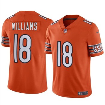 Men's Chicago Bears #18 Caleb Williams Orange 2024 Draft Vapor Stitched Football Jersey Men's Chicago Bears #18 Caleb Williams Orange 2024 Draft Vapor Stitched Football Jersey
