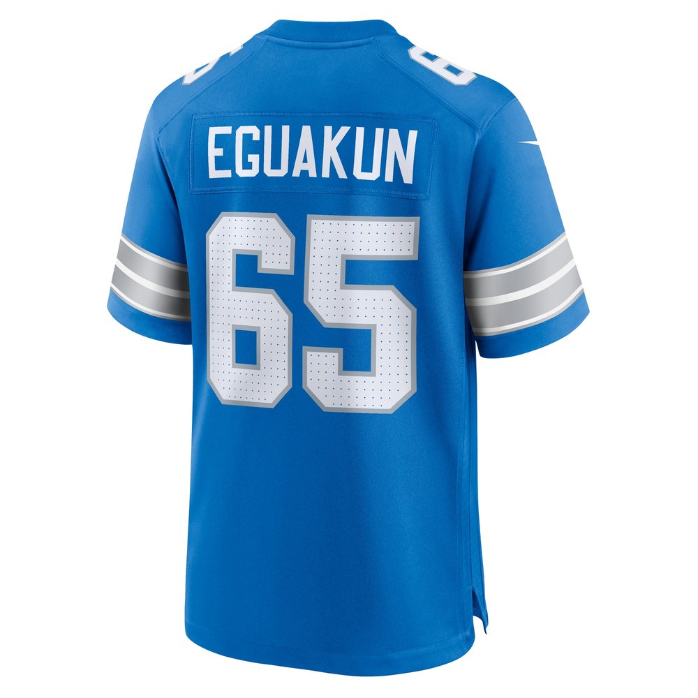 Men's Detroit Lions Kingsley Eguakun Blue Game Jersey Men's Detroit Lions Kingsley Eguakun Blue Game Jersey