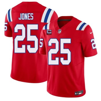 Men's New England Patriots #25 Marcus Jones Red 2026 2-Star C Pach Vapor F.U.S.E. Limited Jersey Men's New England Patriots #25 Marcus Jones Red 2026 2-Star C Pach Vapor F.U.S.E. Limited Jersey