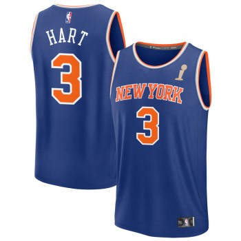 Women's New York Knicks #3 Josh Hart Blue 2026 NBA Finals Champions Fast Break Icon Edition Jersey Women's New York Knicks #3 Josh Hart Blue 2026 NBA Finals Champions Fast Break Icon Edition Jersey