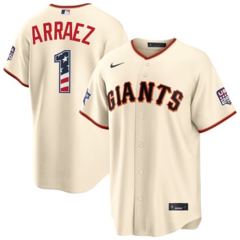 Men's San Francisco Giants #1 Luis Arraez Nike Cream 2026 All-Star Edition Stars & Stripes Stadium Jersey