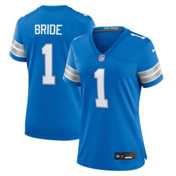 Women's Detroit Lions Number 1 Bride Blue Game Jersey Women's Detroit Lions Number 1 Bride Blue Game Jersey