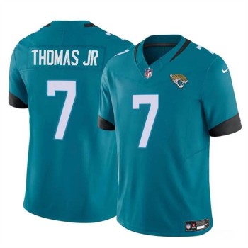Men's Jacksonville Jaguars #7 Brian Thomas Jr Teal 2024 Draft F.U.S.E Vapor Untouchable Limited Stitched Jersey Men's Jacksonville Jaguars #7 Brian Thomas Jr Teal 2024 Draft F.U.S.E Vapor Untouchable Limited Stitched Jersey