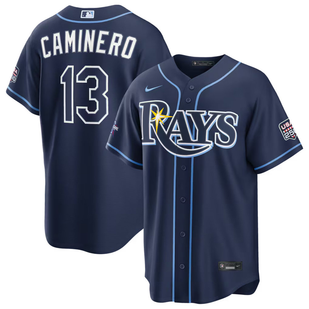 Youth Tampa Bay Rays #13 Junior Caminero Nike Navy 2026 All-Star Game Replica Jersey