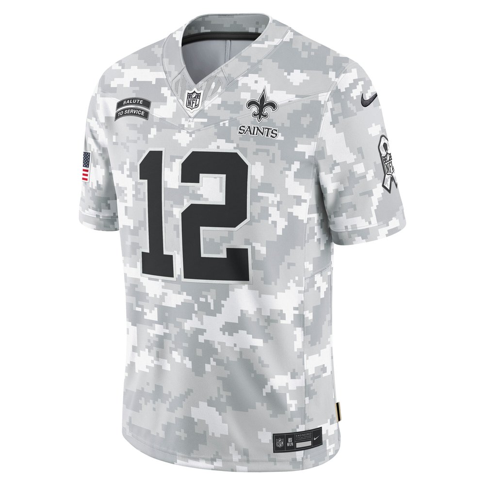 Men's New Orleans Saints Chris Olave Arctic Camo 2024 Salute to Service Limited Jersey