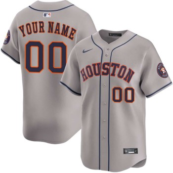 Youth Houston Astros Gray Road Limited Custom Jersey
