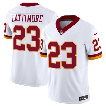 Youth Washington Commanders #23 Marshon Lattimore White 2025 F.U.S.E. Throwback Vapor Limited Stitched Football Jersey