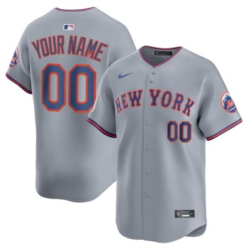 Youth New York Mets Nike Gray Road Limited Custom Jersey