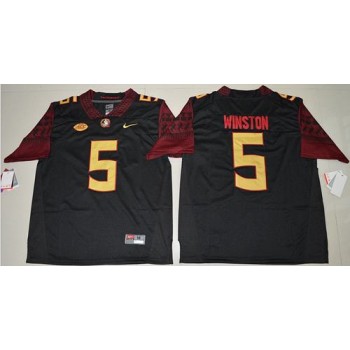 Seminoles #5 Jameis Winston Black Stitched NCAA Limited Jersey Seminoles #5 Jameis Winston Black Stitched NCAA Limited Jersey