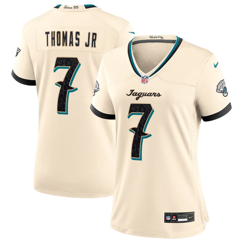Women's Jacksonville Jaguars #7 Brian Thomas Jr Cream 2026 Rivalries Collection Game Jersey