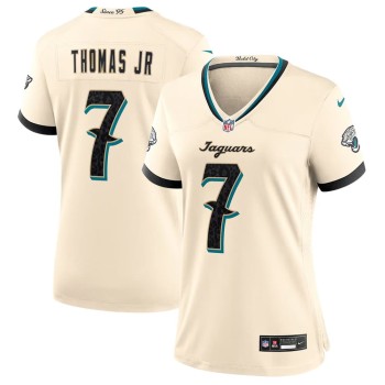 Women's Jacksonville Jaguars #7 Brian Thomas Jr Cream 2026 Rivalries Collection Game Jersey Women's Jacksonville Jaguars #7 Brian Thomas Jr Cream 2026 Rivalries Collection Game Jersey