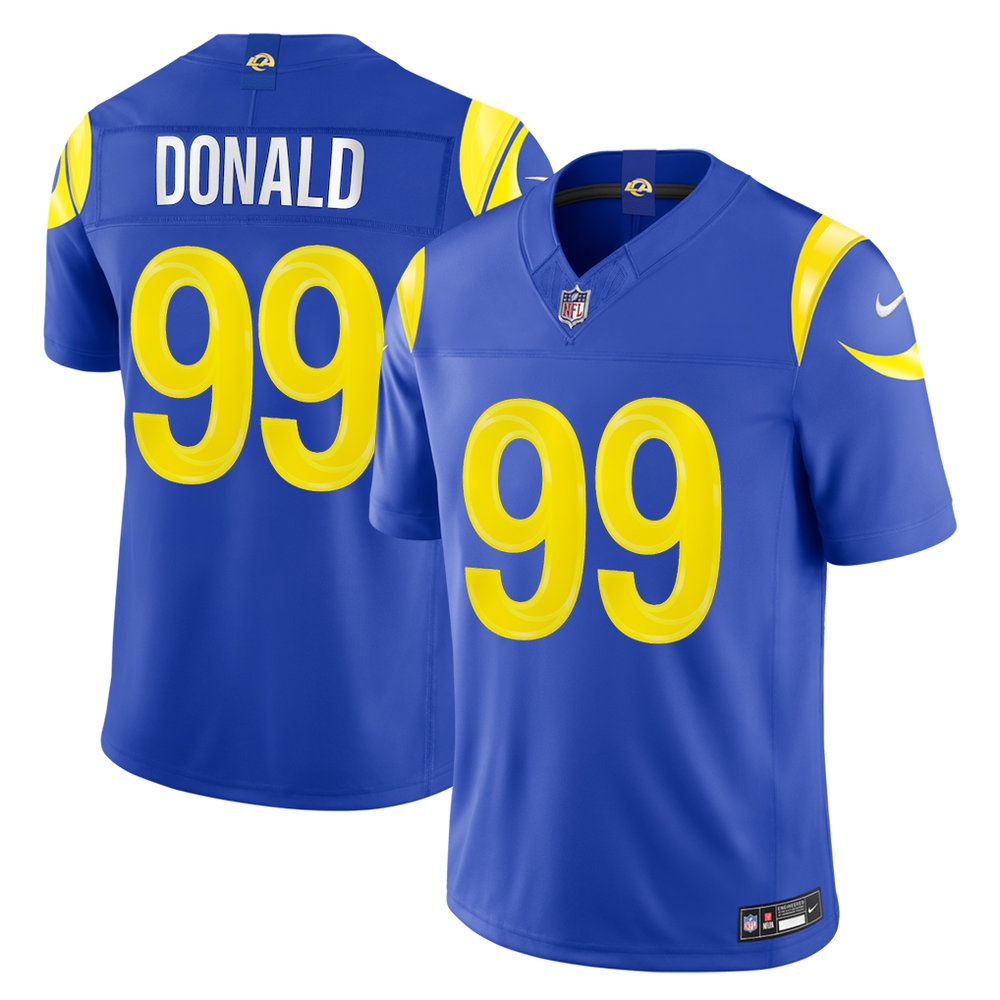 Men's Los Angeles Rams #99 Aaron Donald Royal Vapor F.U.S.E. Sewn Down Limited Jersey