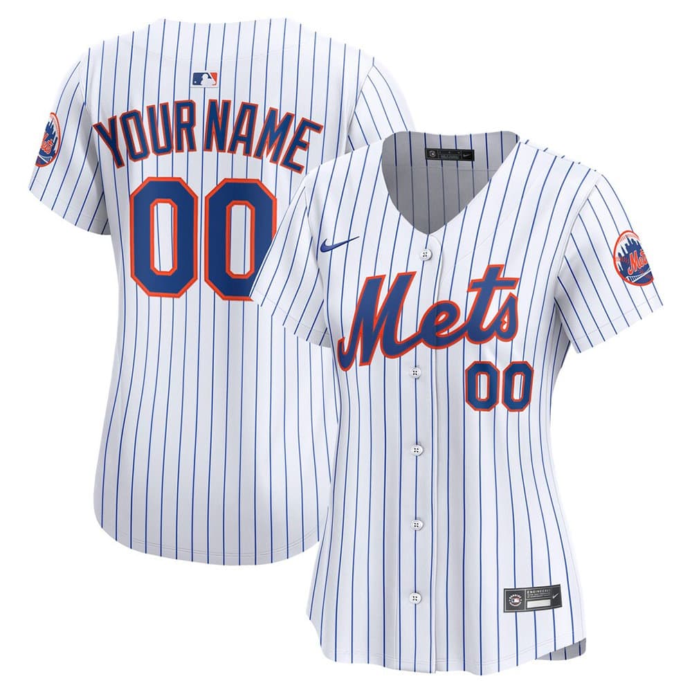 Women's New York Mets White Home Limited Custom Jersey