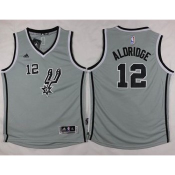 Spurs #12 LaMarcus Aldridge Grey Youth Stitched NBA Jersey Spurs #12 LaMarcus Aldridge Grey Youth Stitched NBA Jersey