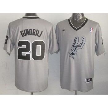 Spurs #20 Manu Ginobili Grey 2013 Christmas Day Swingman Stitched NBA Jersey