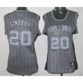 Spurs #20 Manu Ginobili Grey Women's Static Fashion Stitched NBA Jersey Spurs #20 Manu Ginobili Grey Women's Static Fashion Stitched NBA Jersey