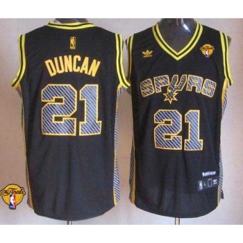 Spurs #21 Tim Duncan Black Electricity Fashion Finals Patch Stitched NBA Jersey Spurs #21 Tim Duncan Black Electricity Fashion Finals Patch Stitched NBA Jersey
