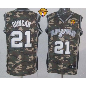 Spurs #21 Tim Duncan Camo Stealth Collection Finals Patch Stitched NBA Jersey