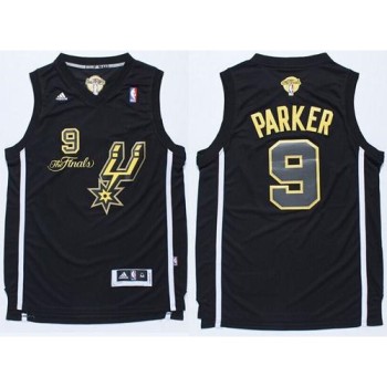 Spurs #9 Tony Parker Black(Gold No.) Champions Stitched NBA Jersey Spurs #9 Tony Parker Black(Gold No.) Champions Stitched NBA Jersey