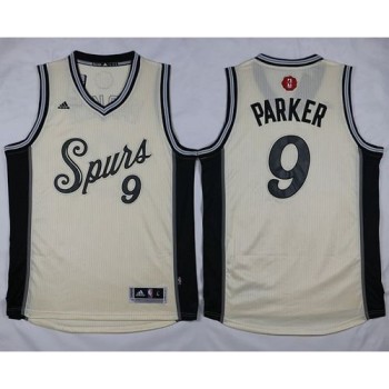 Spurs #9 Tony Parker Cream 2015-2016 Christmas Day Stitched NBA Jersey