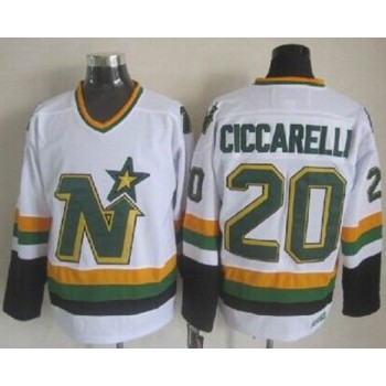 Stars #20 Dino Ciccarelli White CCM Throwback Stitched NHL Jersey Stars #20 Dino Ciccarelli White CCM Throwback Stitched NHL Jersey