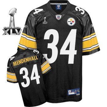 Steelers #34 Rashard Mendenhall Black Super Bowl XLV Stitched Youth NFL Jersey Steelers #34 Rashard Mendenhall Black Super Bowl XLV Stitched Youth NFL Jersey