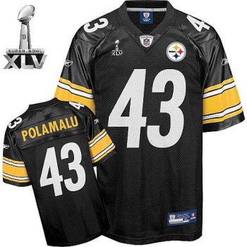 Steelers #43 Troy Polamalu Black Super Bowl XLV Stitched Youth NFL Jersey Steelers #43 Troy Polamalu Black Super Bowl XLV Stitched Youth NFL Jersey