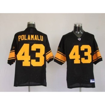 Steelers #43 Troy Polamalu Black With Yellow Number Stitched Youth NFL Jersey Steelers #43 Troy Polamalu Black With Yellow Number Stitched Youth NFL Jersey