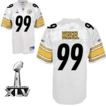 Steelers #99 Brett Keisel White Super Bowl XLV Stitched Youth NFL Jersey