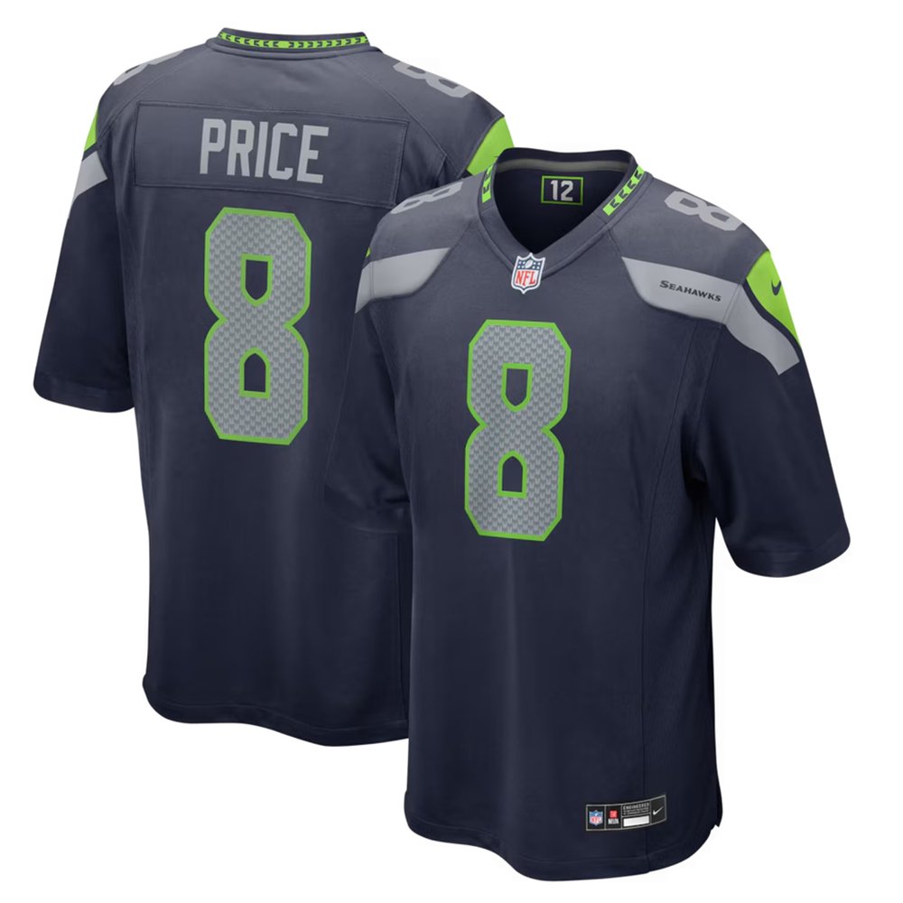 Youth Seattle Seahawks #8 Jadarian Price Navy 2026 NFL Draft Game Jersey