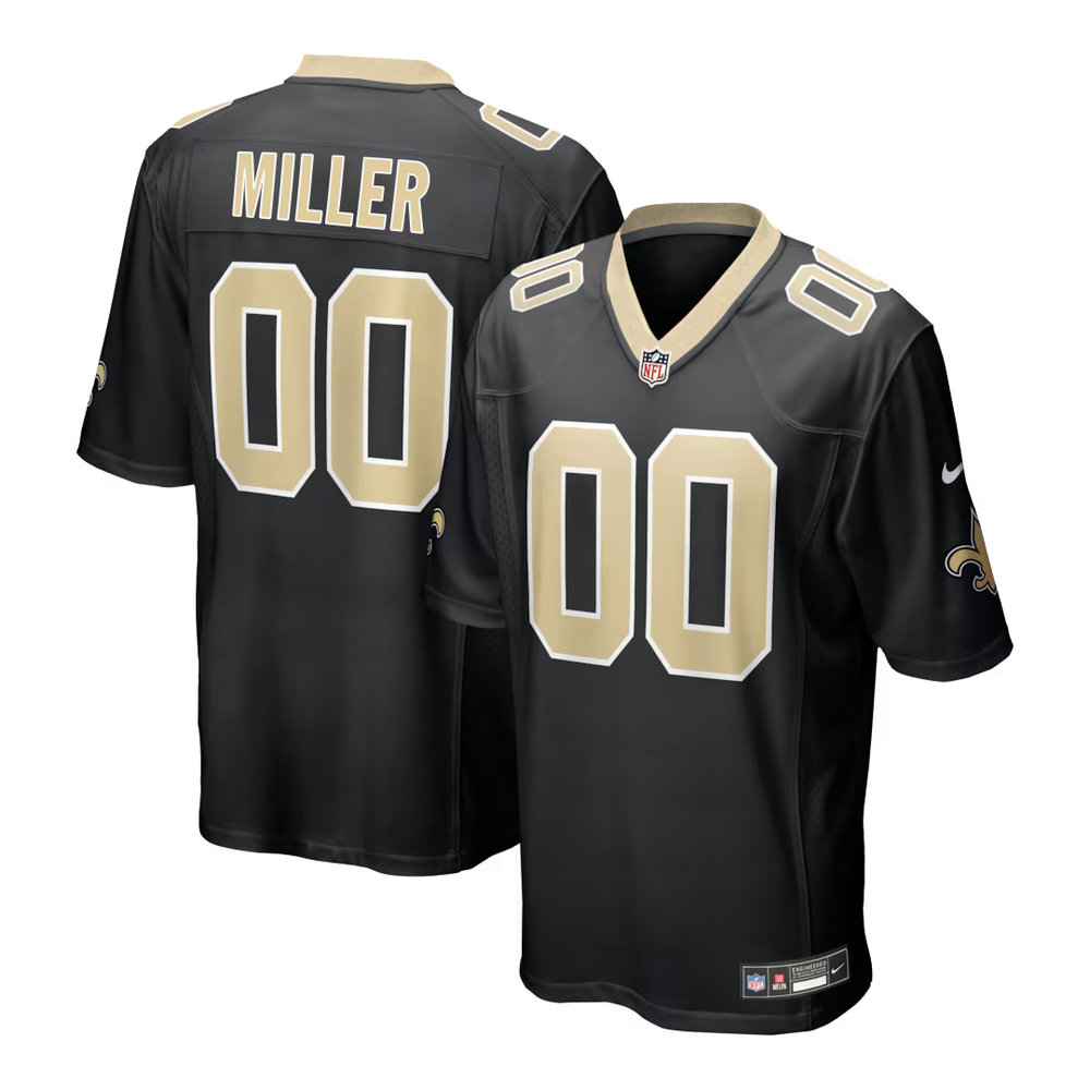 Youth New Orleans Saints Christen Miller Black 2026 NFL Draft Game Jersey