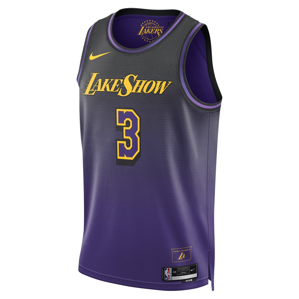 Unisex Los Angeles Lakers #3 Anthony Davis Purple 2024/25 Swingman Player City Edition Jersey