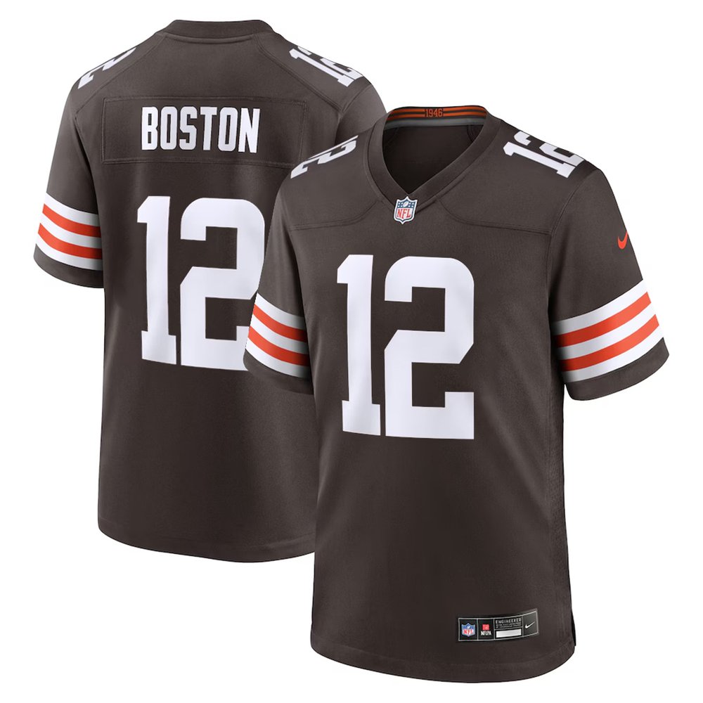 Men's Cleveland Browns #12 Denzel Boston Brown 2026 NFL Draft Game Jersey