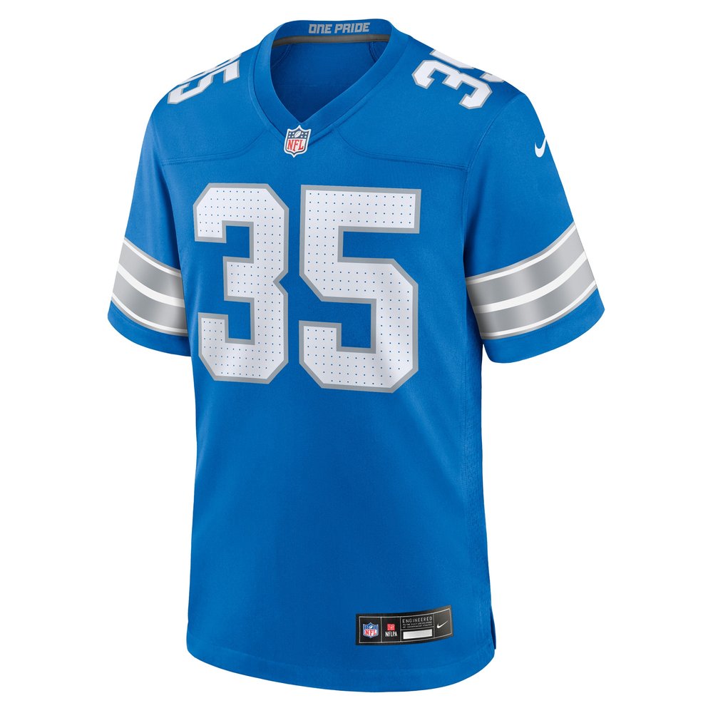 Men's Detroit Lions Chelen Garnes  Blue Game Jersey