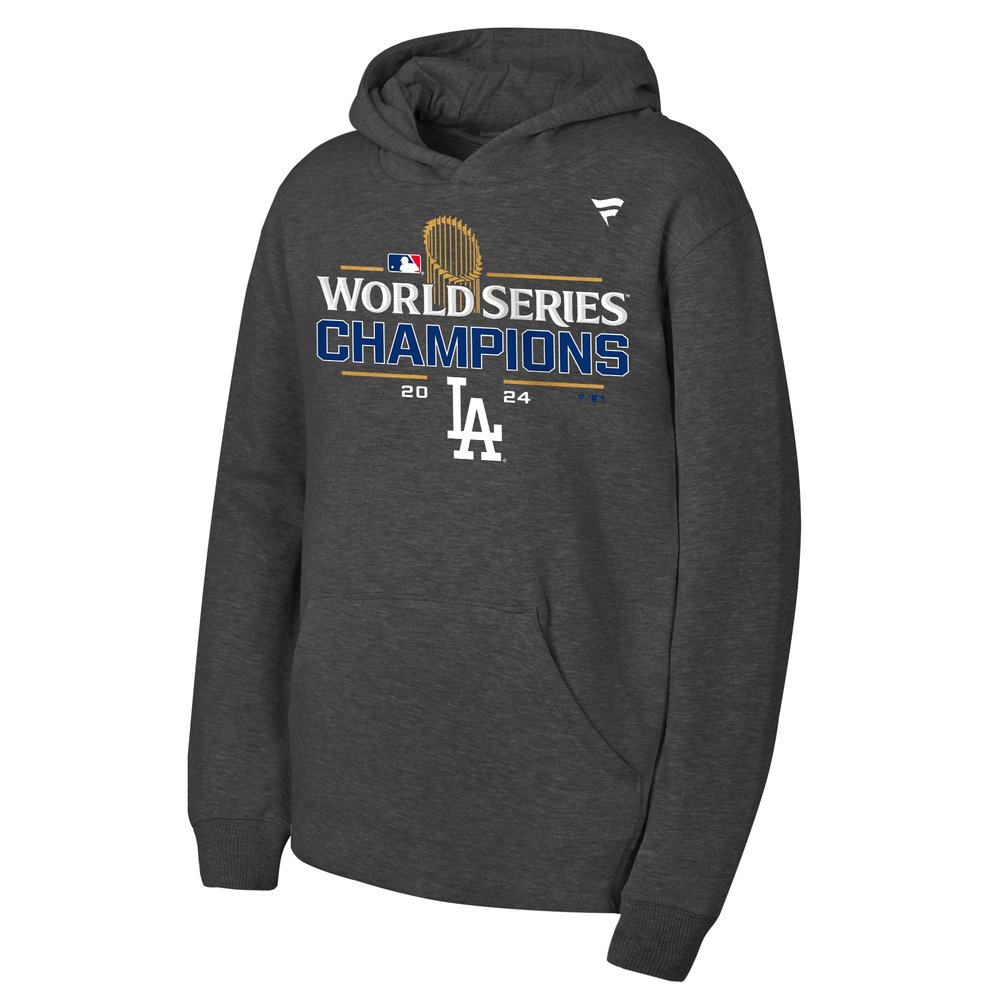 Youth Los Angeles Dodgers Heather Charcoal 2024 World Series Champions Hoodie