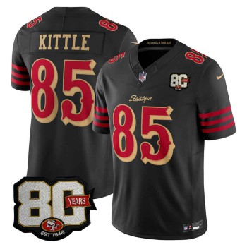 Youth San Francisco 49ers #85 George Kittle Black 80 Anniversary Rivalries Collection Vapor F.U.S.E. Limited Jersey