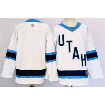 Men's Utah Mammoth Blank White Stitched Premium Jersey Men's Utah Mammoth Blank White Stitched Premium Jersey