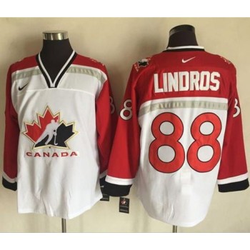 Team CA. #88 Eric Lindros White/Red Throwback Stitched NHL Jersey
